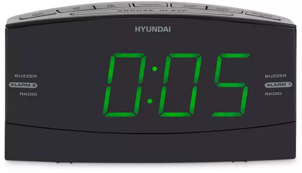 Радиочасы Hyundai H-RCL238 черный/зеленый