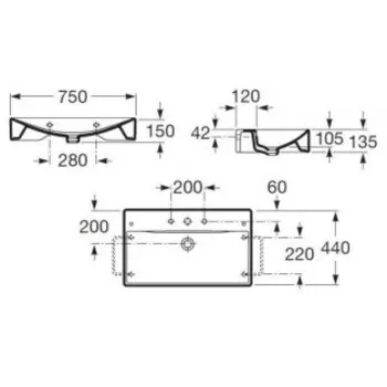 Раковина для ванной Roca DIVERTA 75х44см (327110000)