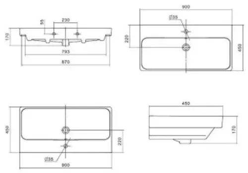 Раковина для ванной Santek АДРИАНА-90 (WH501629)