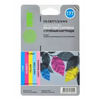 Картридж Cactus CS-C8771/2/3/4/5 голубой/пурпурный/желтый/светло-голубой/светло-пурпурный (Картридж)