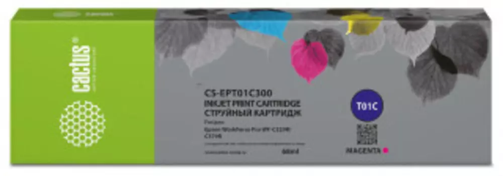 Расходный материал для печати Cactus CS-EPT01C300 T01C3 пурпурный (68мл) (Картридж)
