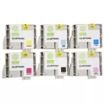Картридж Cactus CS-EPT0487 черный/голубой/пурпурный/желтый/светло-голубой/светло-пурпурный