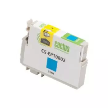Картридж Cactus CS-EPT0802 голубой (Картридж)