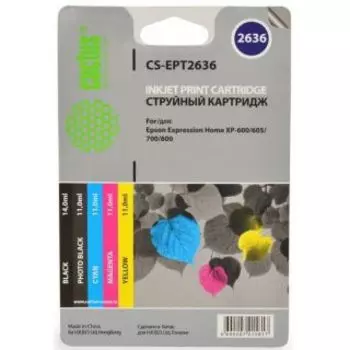 Картридж Cactus CS-EPT2636 черный/голубой/пурпурный/желтый (Картридж)