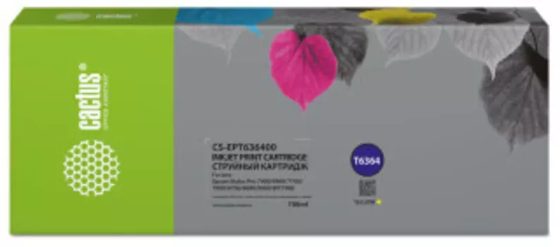 Расходный материал для печати Cactus CS-EPT636400 T6364 желтый (700мл) (Картридж)