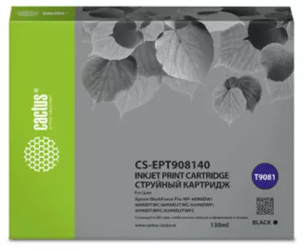 Расходный материал для печати Cactus CS-EPT908140 T9081 черный (130мл) (Картридж)