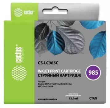 Картридж Cactus CS-LC985C голубой (Картридж)