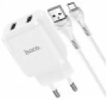 Сетевое зарядное устройство Hoco N7 белый +Кабель USB-Micro (6931474740595)