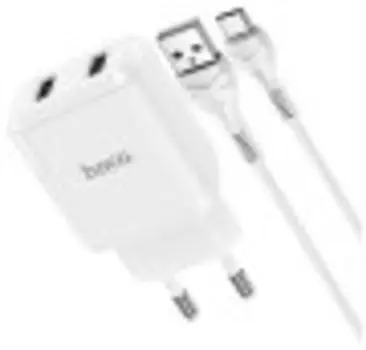 Сетевое зарядное устройство Hoco N7 белый +кабелем Type-C (6931474740618)