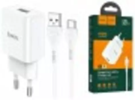 Сетевое зарядное устройство Hoco N9 белый +Кабель USB-Type-C (6931474742070)