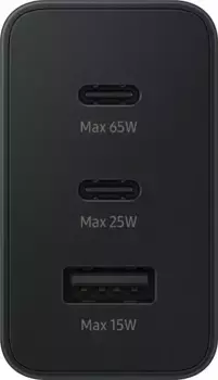 Сетевое зарядное устройство Samsung 65W Black (2xUSB-C, 1xUSB-A) (EP-T6530NBEGEU)