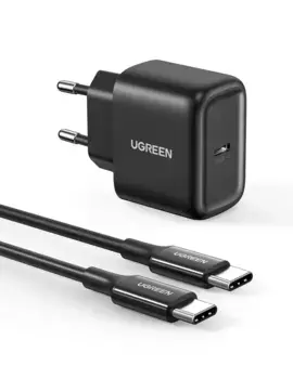 Сетевое зарядное устройство Ugreen CD250 USB-C 25W PD Charger + C-C 2M Cable EU черный (50581)