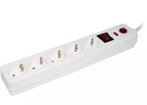 Сетевой фильтр IEK СФ-05К 5м/5роз. белый (WFP10-16-05-05-N)