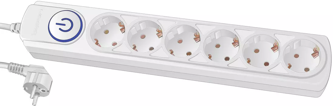 Сетевой фильтр Ippon BK-6-EU-3-10-W (3м 6роз.) белый