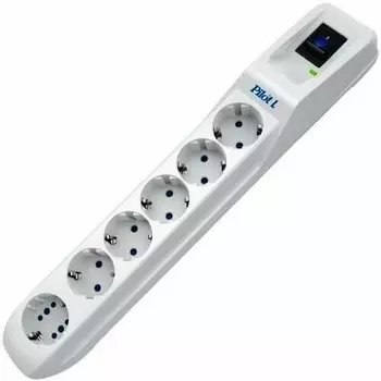 Сетевой фильтр Pilot L (GP) 173 5м (6 розеток) белый (коробка)