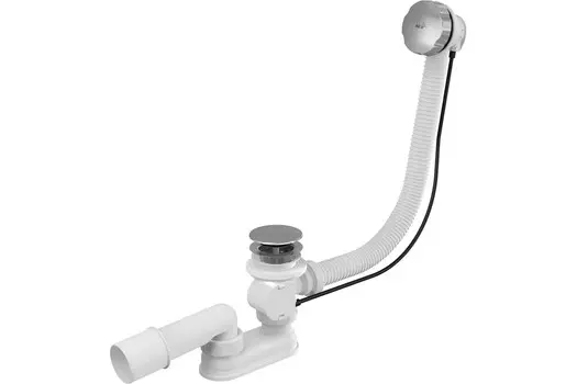 Сифон Alca Plast A55KM-80 для ванны автомат комплект металл (длина 80cм)