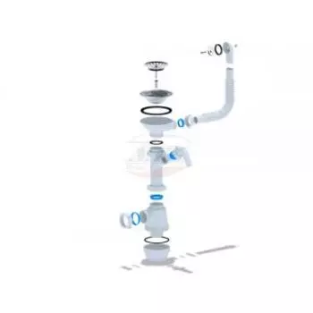 Сифон GranFest Ани Грот одинарный 3 1/2 с переливом и отводом (А 1042SP)