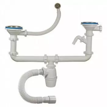 Сифон Zigmund & Shtain Z 40093 двойной бутылочный разноуровневый двухчашевый