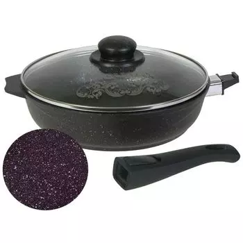 Сковорода Мечта Гранит star 28см стекл.крышка (С28803)