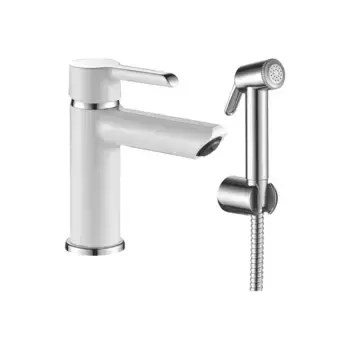 Смеситель для биде Shevanik S6071F белый/хром