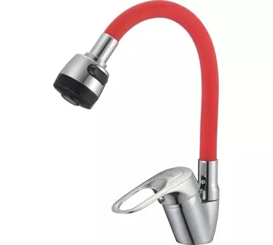 Смеситель для кухни D-Lin D150628-4T хром/красный