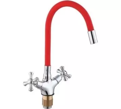 Смеситель для кухни D-Lin D153807-4 хром/красный