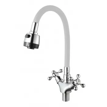 Смеситель для кухни D-Lin D153810-3T хром/белый