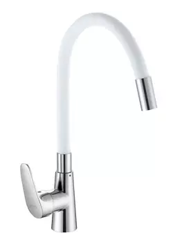 Смеситель для кухни D-Lin D155302-3 хром/белый