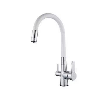 Смеситель для кухни D-Lin D159317-3 хром/белый