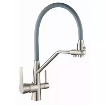 Смеситель для кухни D-Lin H159317 сатин/серый