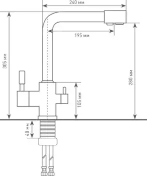 Смеситель для кухни Ecoshtein ES 0400 черный