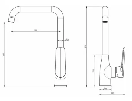 Смеситель для кухни Esko Lagos Black (LG06B)