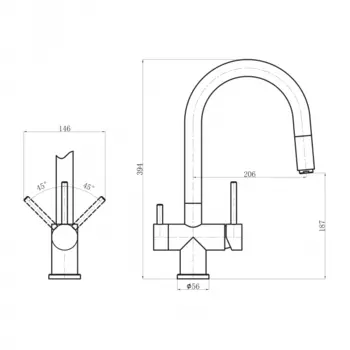 Смеситель для кухни Florentina МАЭСТРО черный