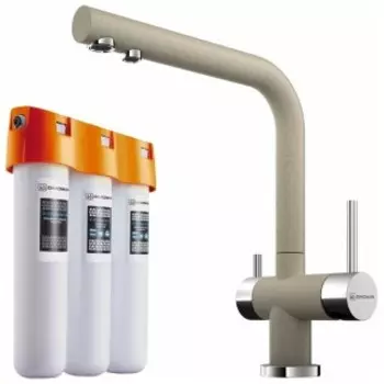 Смеситель для кухни Omoikiri Nagano-SA + Pure drop Lite (Комплект)