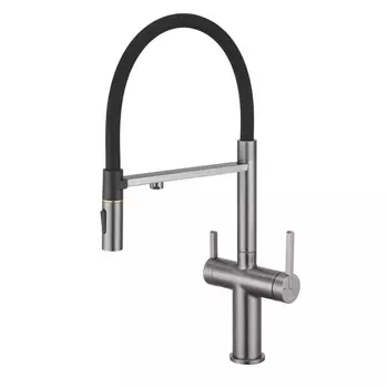 Смеситель для кухни Rose R458T оружейная сталь