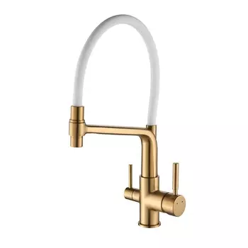 Смеситель для кухни Rose R658G золотой сатин