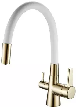 Смеситель для кухни Shevanik S668E золото/белый