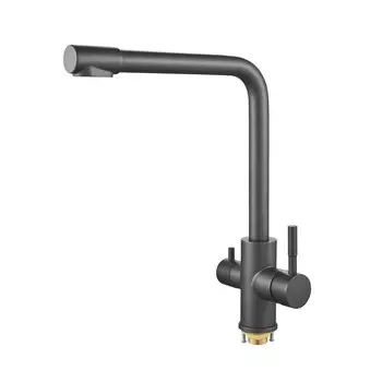 Смеситель для кухни Shevanik S868T оружейная сталь