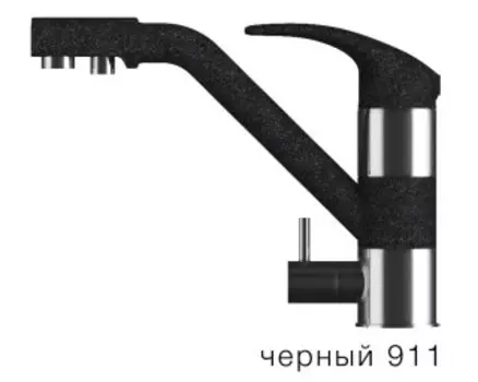 Смеситель для кухни Tolero ДУО черный (911)