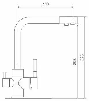 Смеситель для кухни Tolero Высокий Дуо платина
