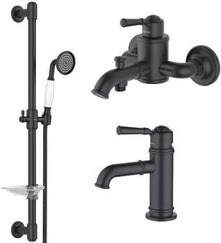 Смеситель для ванны Aquatek КЛАССИК AQ1530MB (Set 3в1 AQ1510MB+AQ1540MB+AQ2020MB)