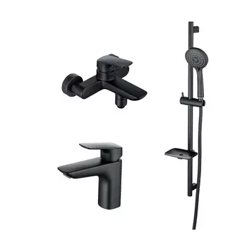 Смеситель для ванны Aquatek ВЕГА AQ1030MB матовый черный (Set 3в1: AQ1010MB+AQ1040MB+AQ2011MB)