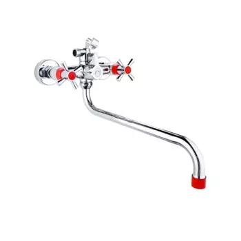 Смеситель для ванны PLSTART PL2218-10 хром/красный