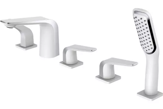 Смеситель для ванны Rose R1312F белый/хром