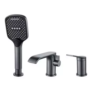 Смеситель для ванны Shevanik S4112T оружейная сталь