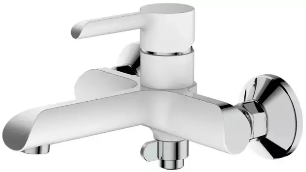 Смеситель для ванны Shevanik S6002F белый/хром