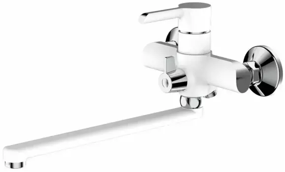 Смеситель для ванны Shevanik S6022F белый/хром