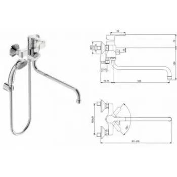 Смеситель для ванны Vidima UNO BA240AA