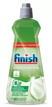 Средство для мытья посуды Finish Green 0% Ополаскиватель без отдушки для ПММ 0.4л