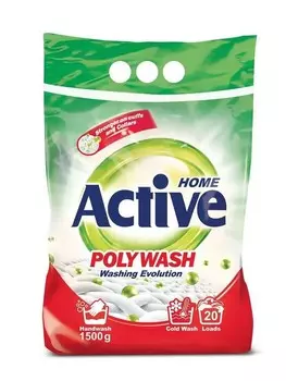 Средство для стирки ACTIVE Стиральный порошок автомат Poly Wash, 1.5кг (511701037)